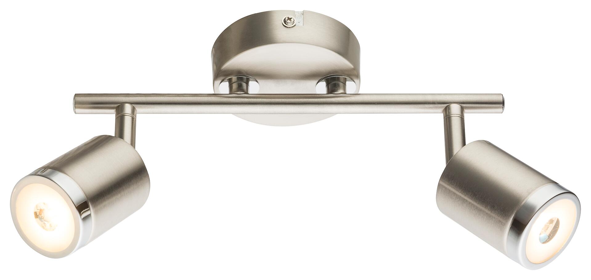 GLOBO Spot Comore nickel Metall B/H/L: ca. 9x17x26 cm 2 Brennstellen