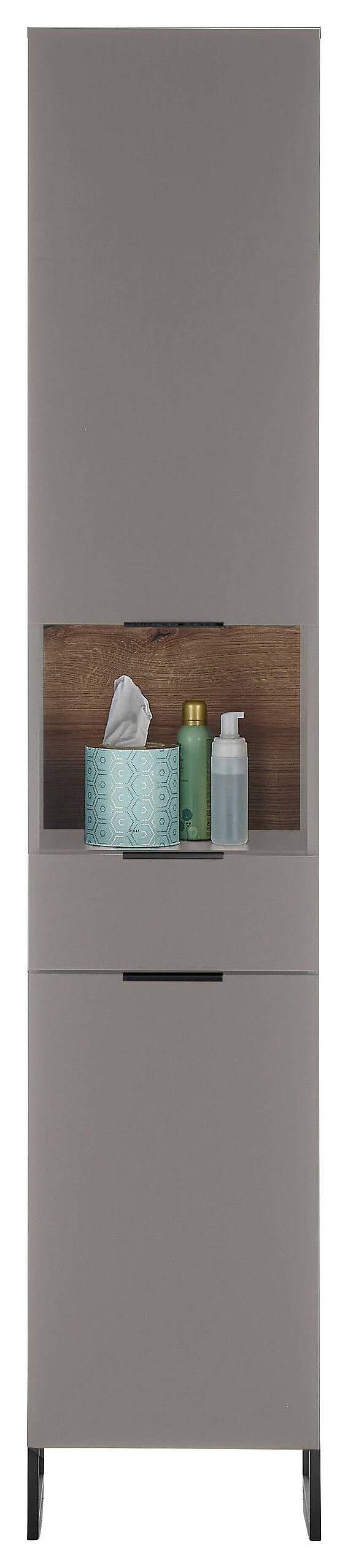 Hochschrank Denver grau matt Eiche Evoke Coast Nachbildung B/H/T: ca. 38x195x32 cm