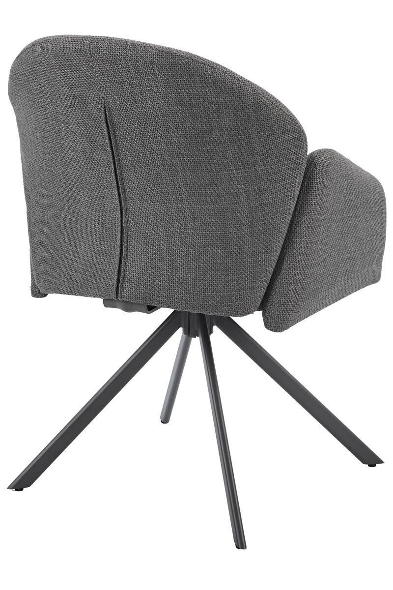 Drehstuhl Holly grau Microfaser Webstoff B/H/T: ca. 57x84x61 cm