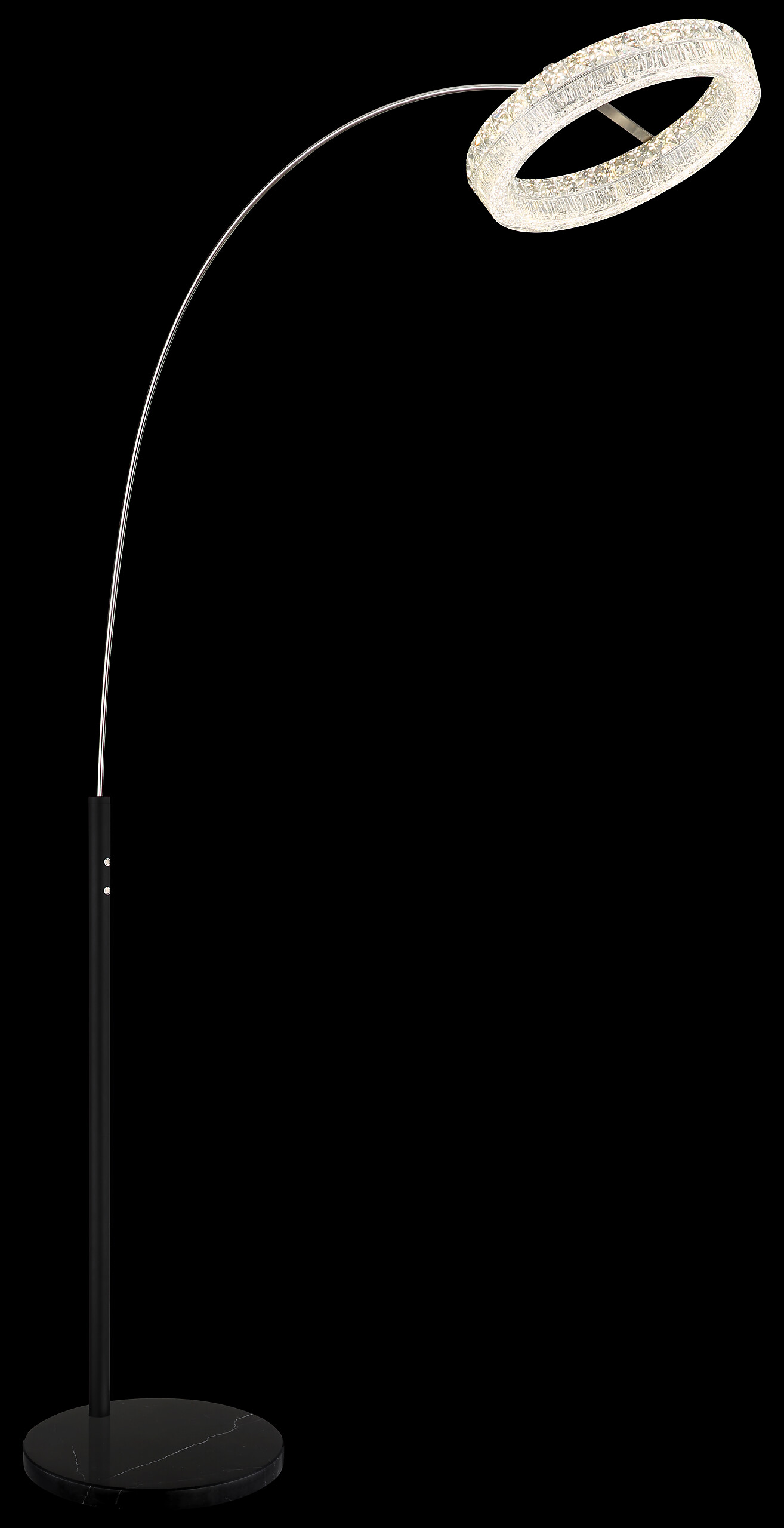 GLOBO Stehleuchte klar schwarz Glas Metall Acryl B/H/L: ca. 40x190x92,5 cm 1 Brennstellen