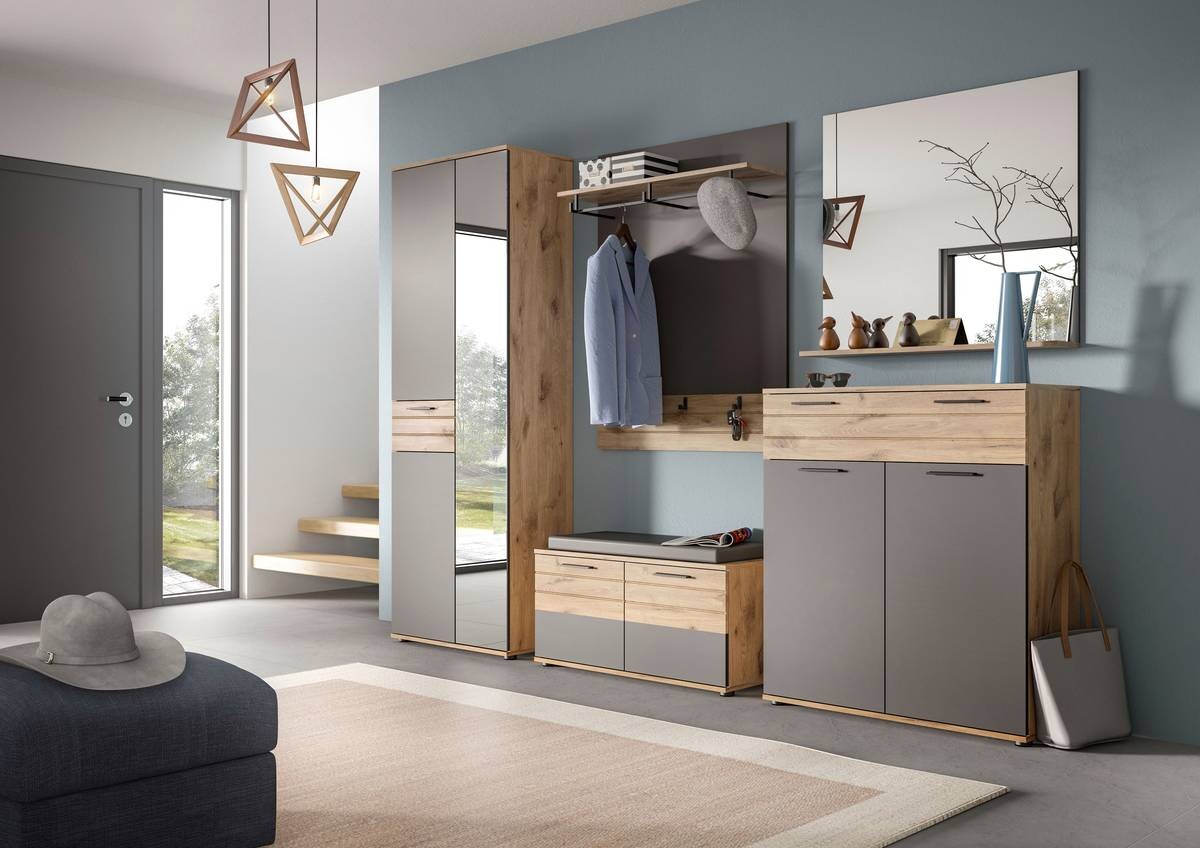 Schuhkommode Mason Nox Oak Nachbildung dunkelgrau B/H/T: ca. 90x104x37 cm