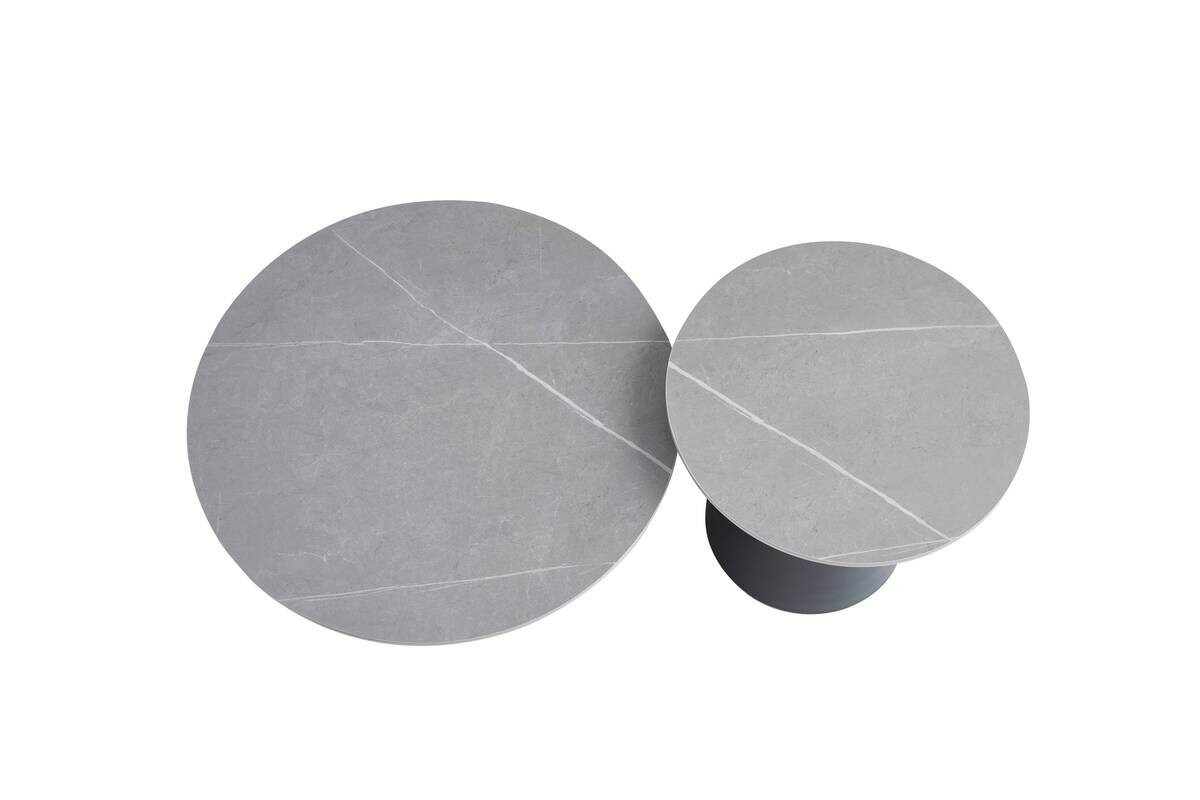 Hela Couchtisch Dustin Marmoroptik grau Metall B/H: ca. 70x46 cm