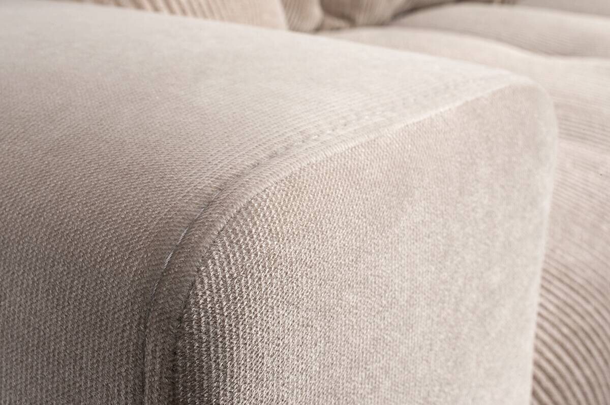 Big Sofa Xantia new 1 beige Velourstoff B/H/T: ca. 318x94x120 cm