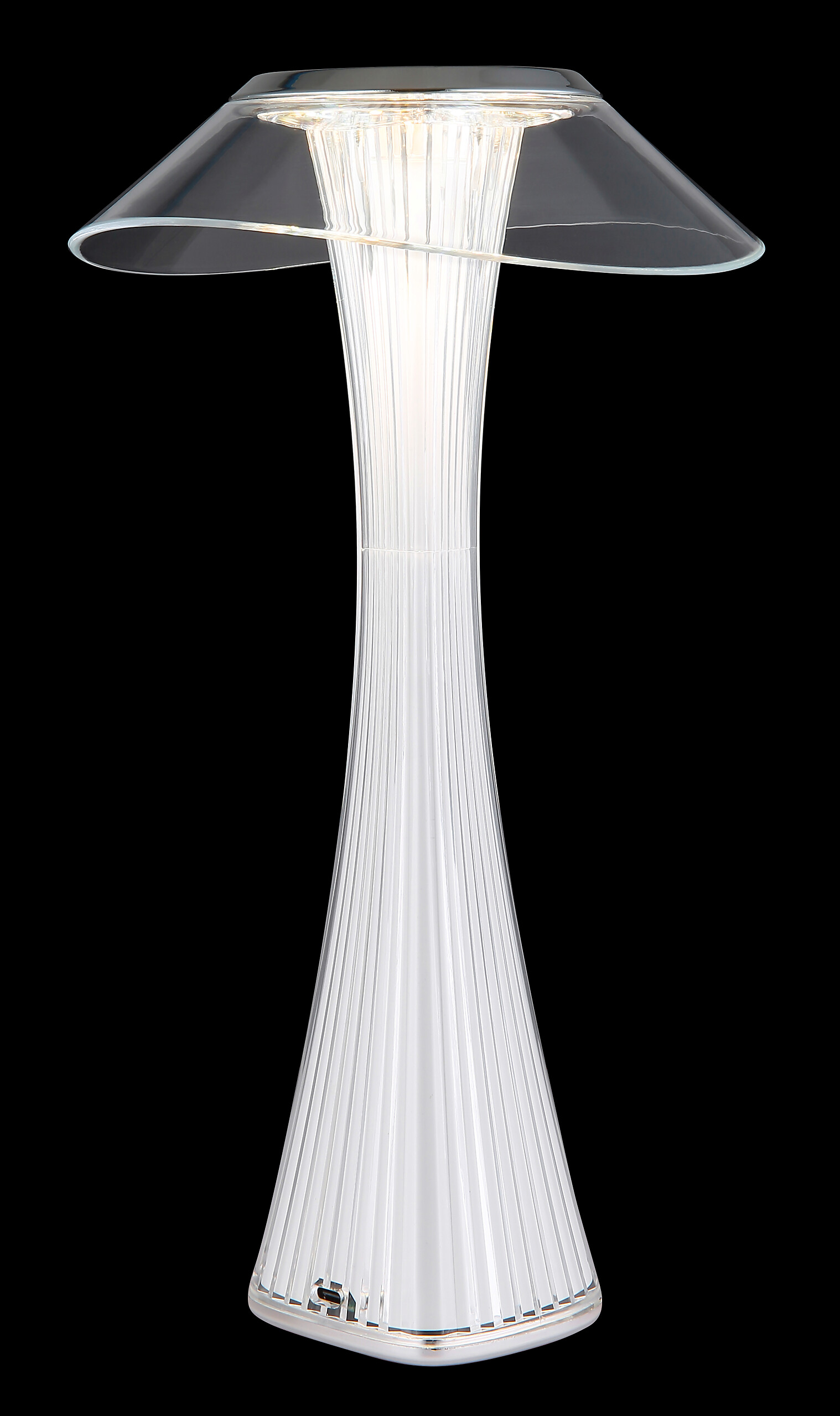 GLOBO Tischleuchte weiß klar Chrom Acryl Kunststoff H/D: ca. 27,4x15,1 cm 1 Brennstellen