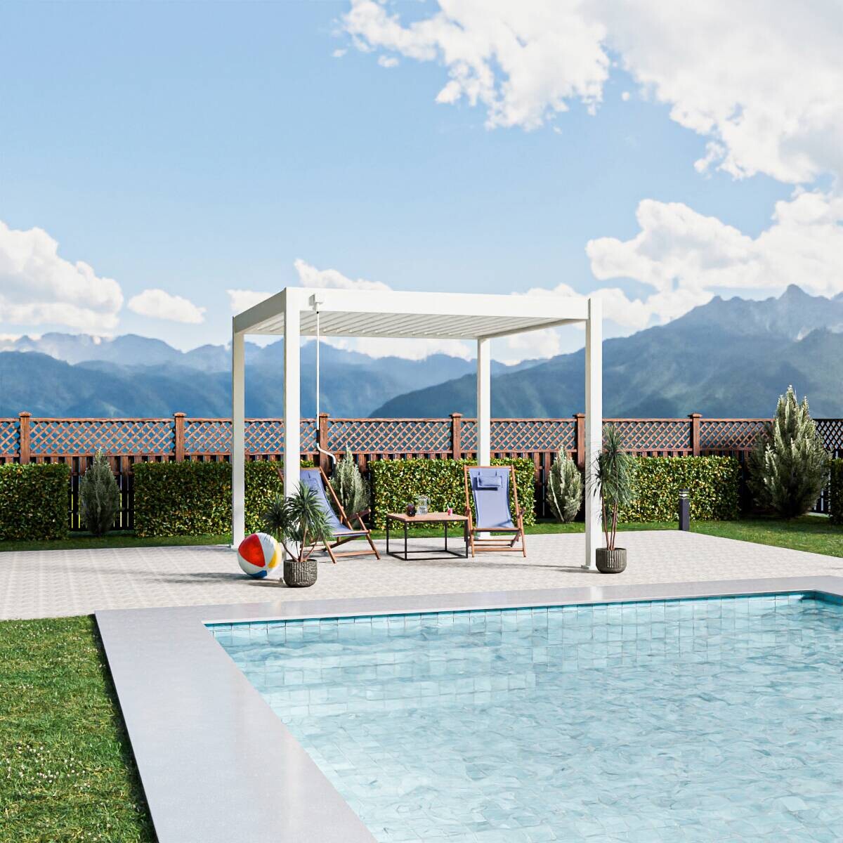 PergoLine Pergola Trumpf weiß Aluminium B/H/L: ca. 300x255x300 cm