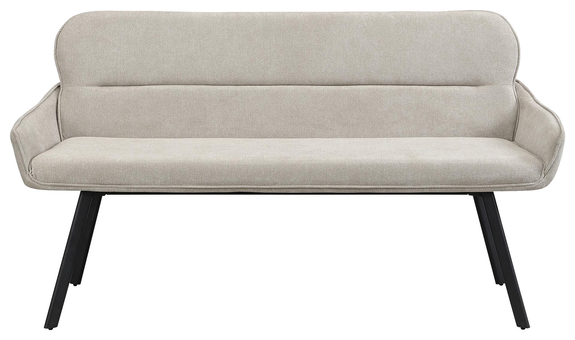 Sitzbank RICO schwarz taupe Metall Stoff B/H/T: ca. 140x90x62 cm