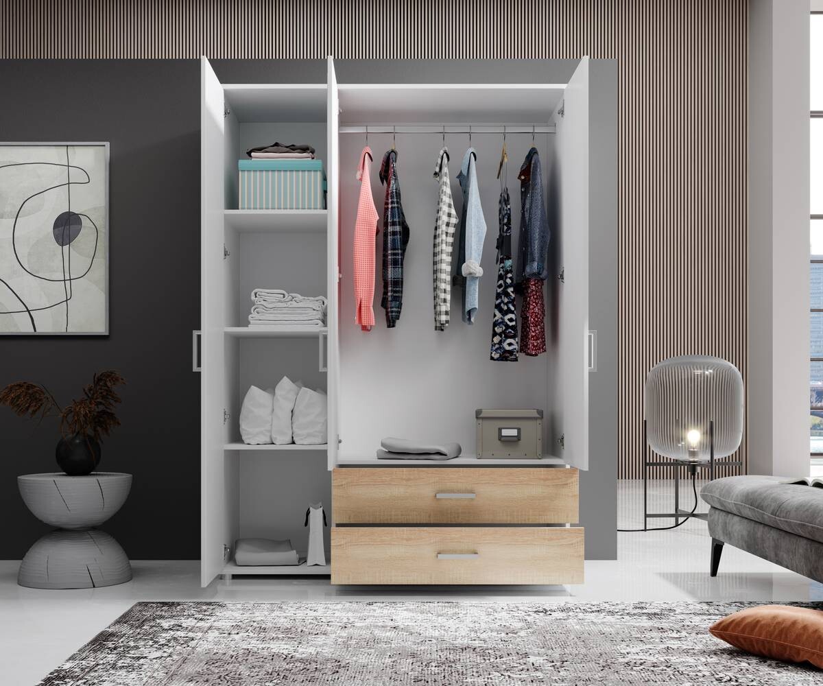 Kleiderschrank Ivar weiß B/H/T: ca. 125x190x51 cm