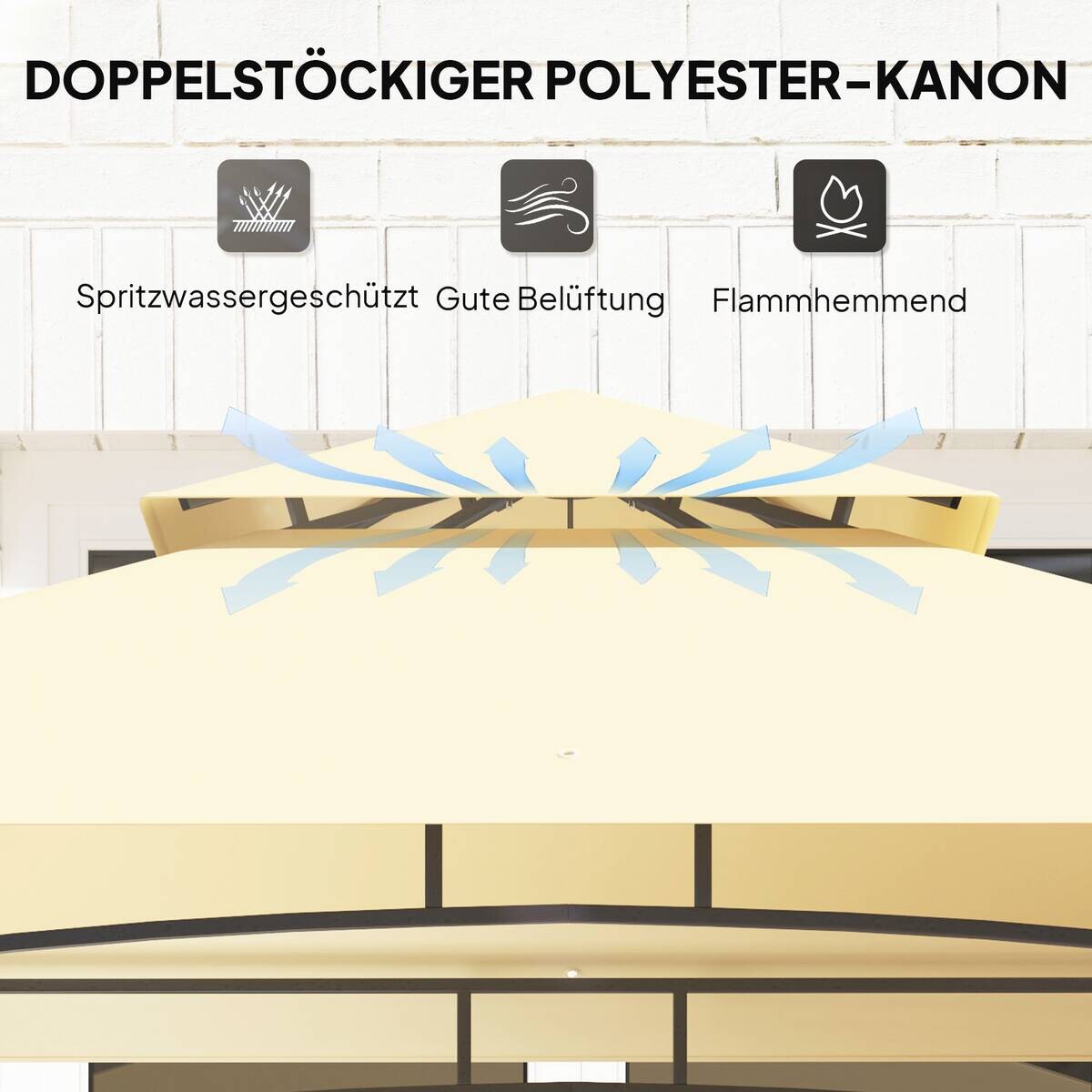 Outsunny Grillpavillon beige Metall B/H/L: ca. 150x258x240 cm