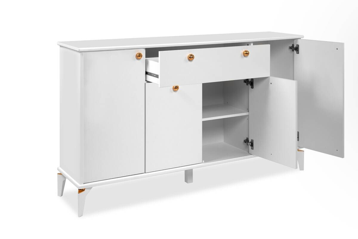 Sideboard Izmir weiß Kupfer B/H/T: ca. 158x90x36 cm