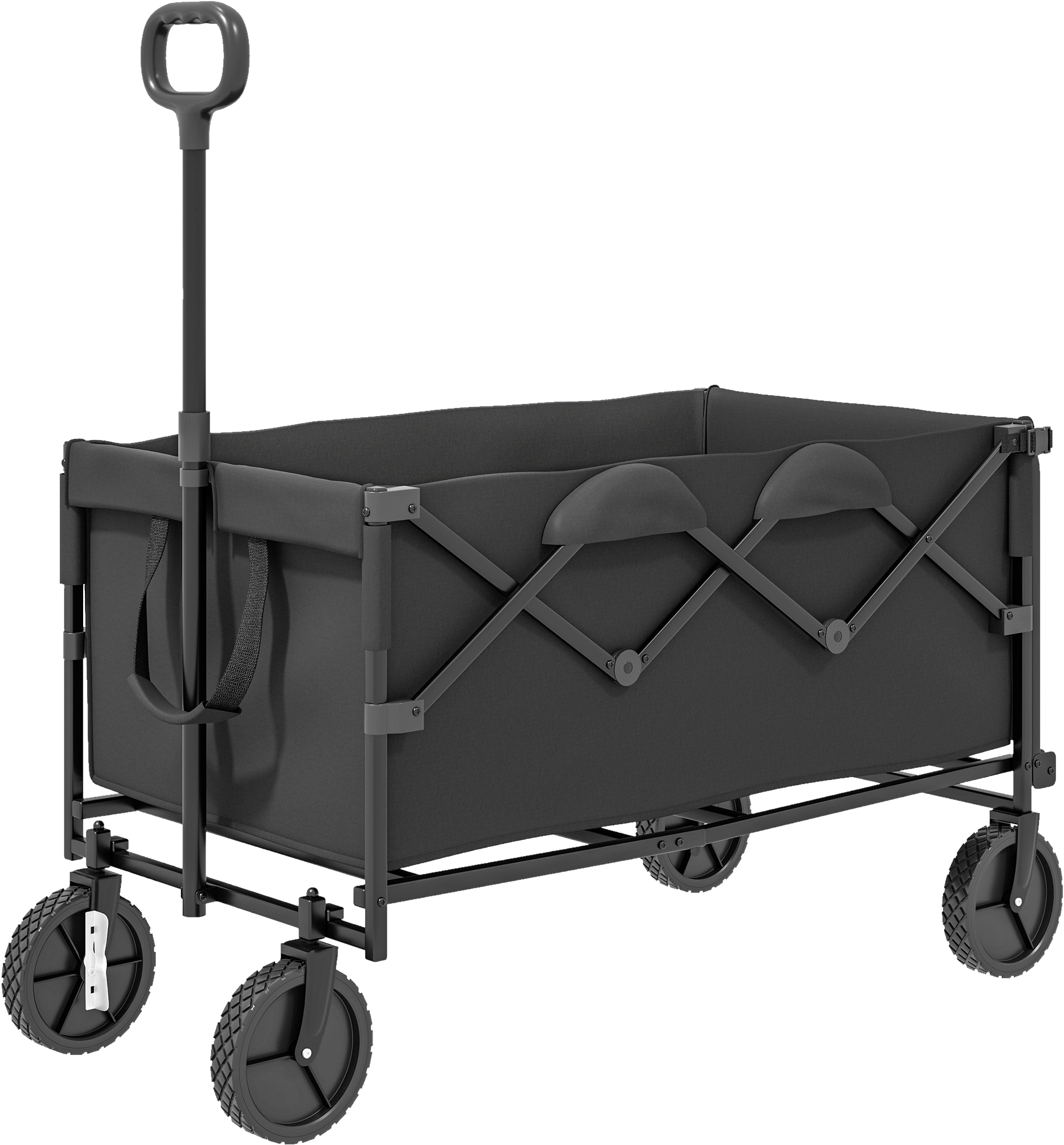 Outsunny Gartenwagen schwarz Polyester B/H/L: ca. 55x102x95 cm