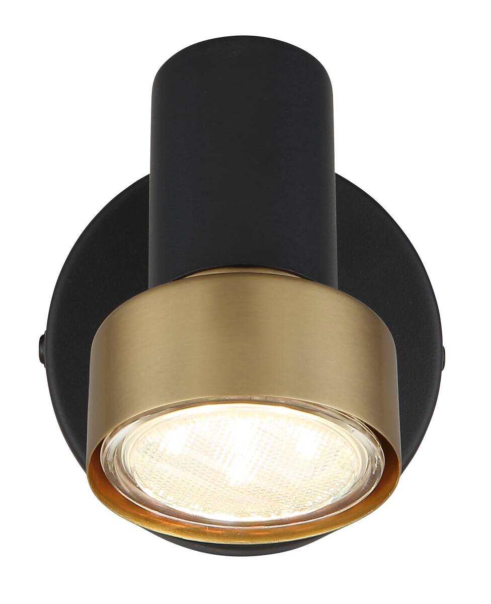 GLOBO Spot mattschwarz altgold Chrom Metall B/H/T: ca. 8x8,5x10,8 cm GU10 1 Brennstellen