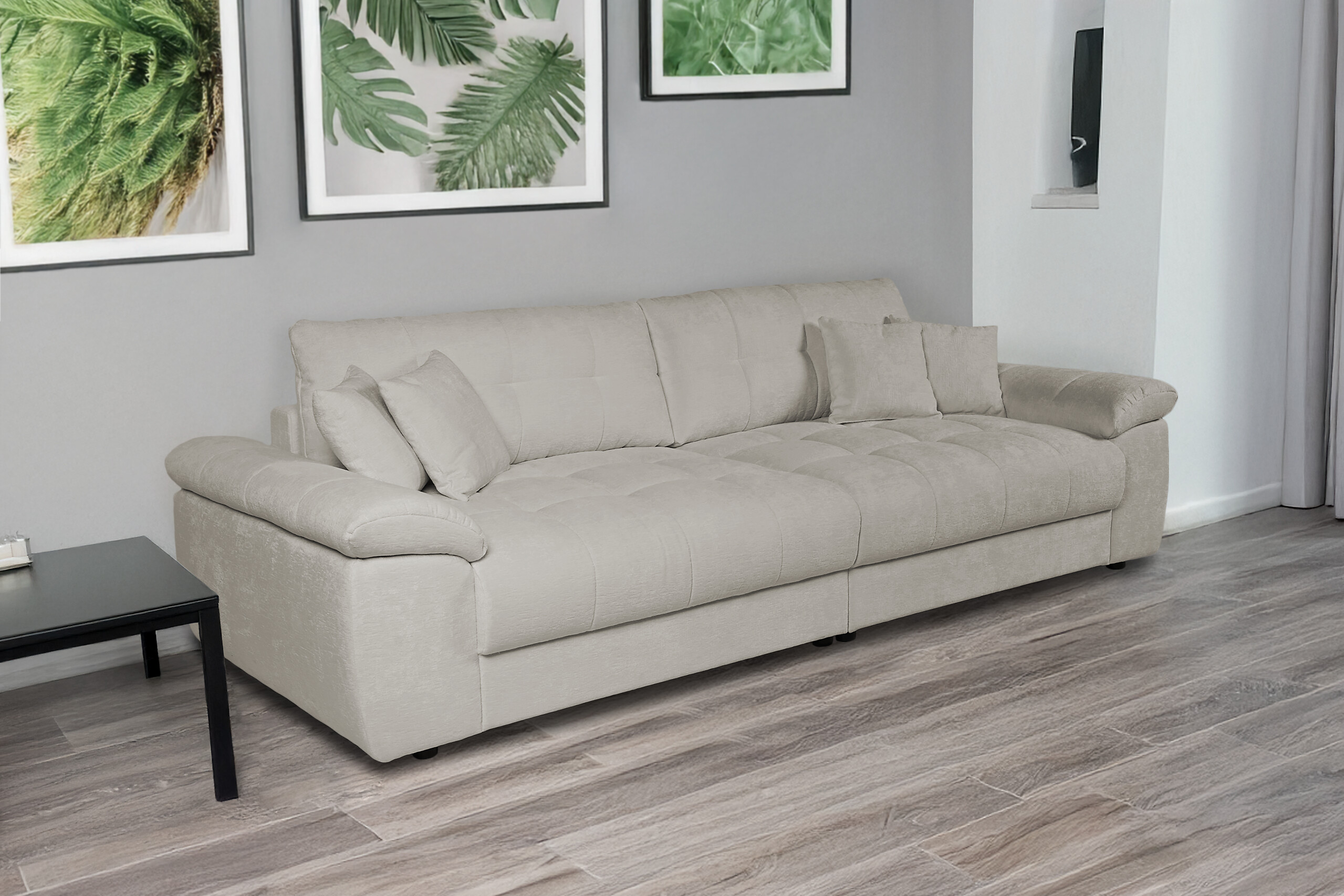 Big Sofa Tema graubraun Microfaser B/H/T: ca. 144x70x183 cm