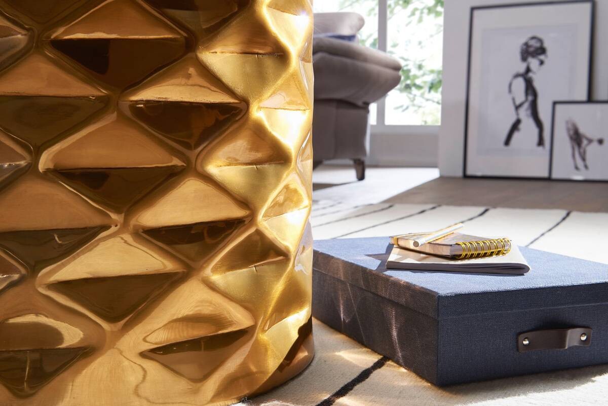 Beistelltisch gold Aluminium B/H/T: ca. 43,5x48x43,5 cm