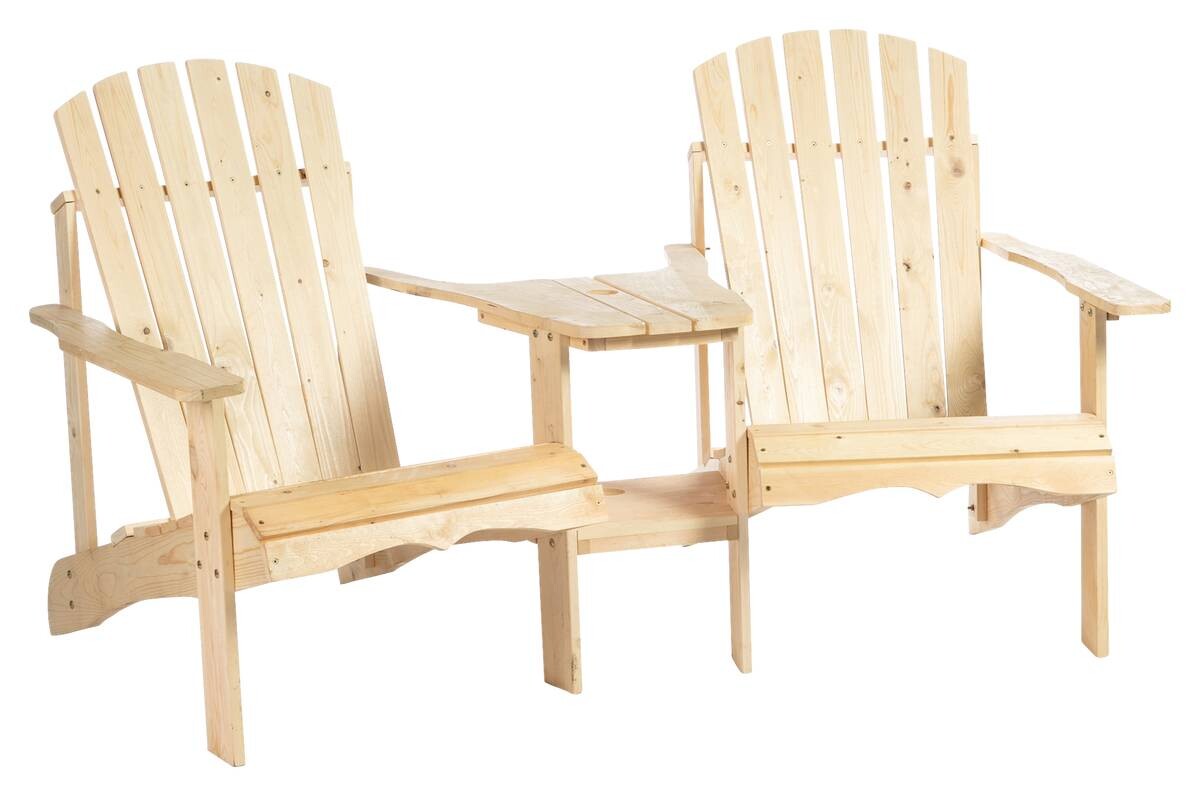 Outsunny Gartenbank natur Holz B/H/L: ca. 87x92x178 cm