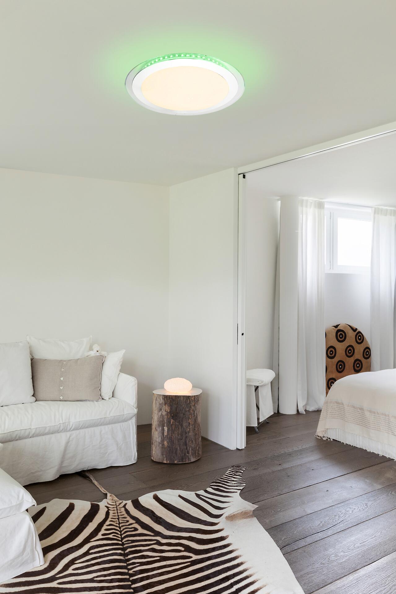 GLOBO Deckenleuchte Nicole weiß Chrom Kunststoff H/D: ca. 8x41 cm