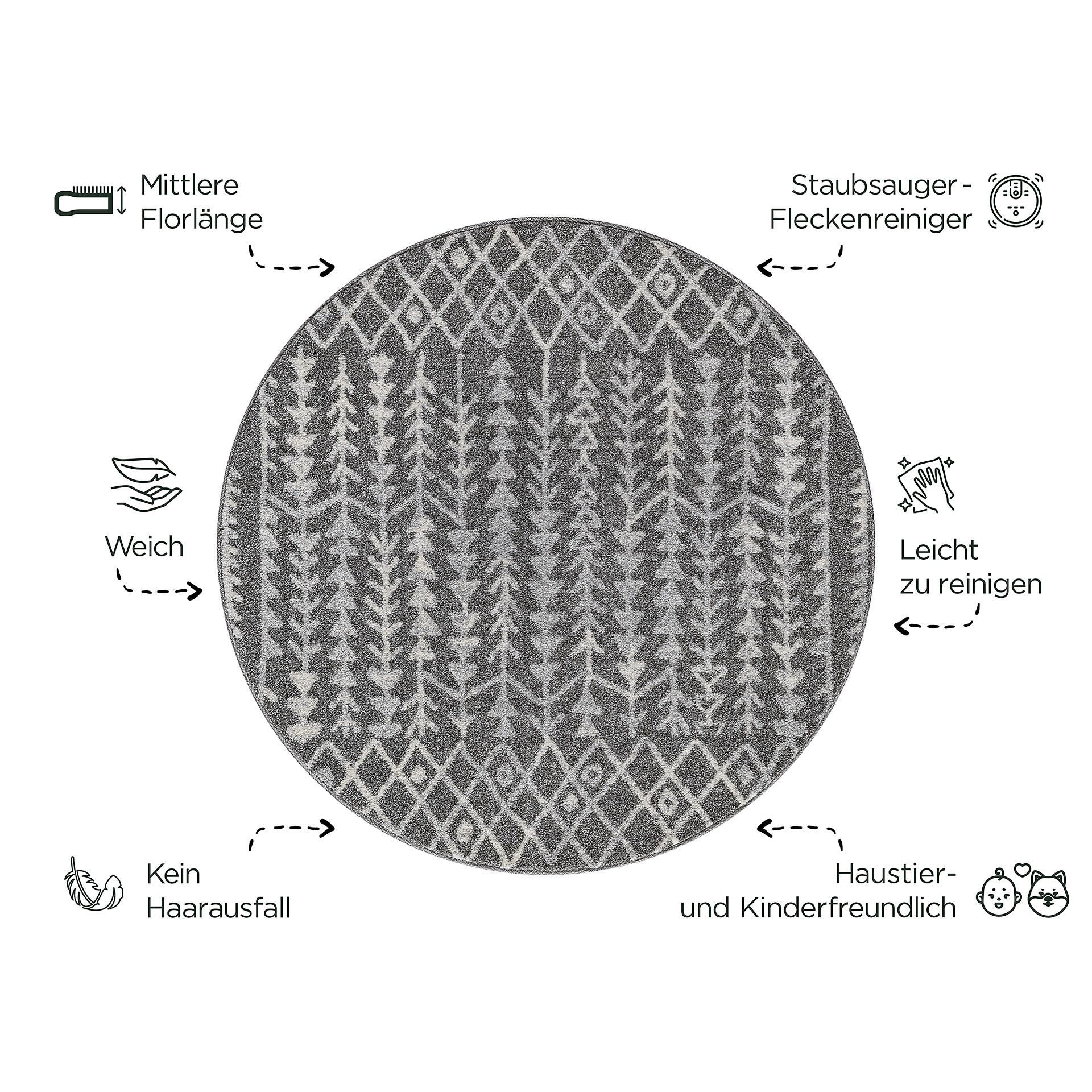 Sanat Teppich anthrazit B/L: ca. 150x150 cm