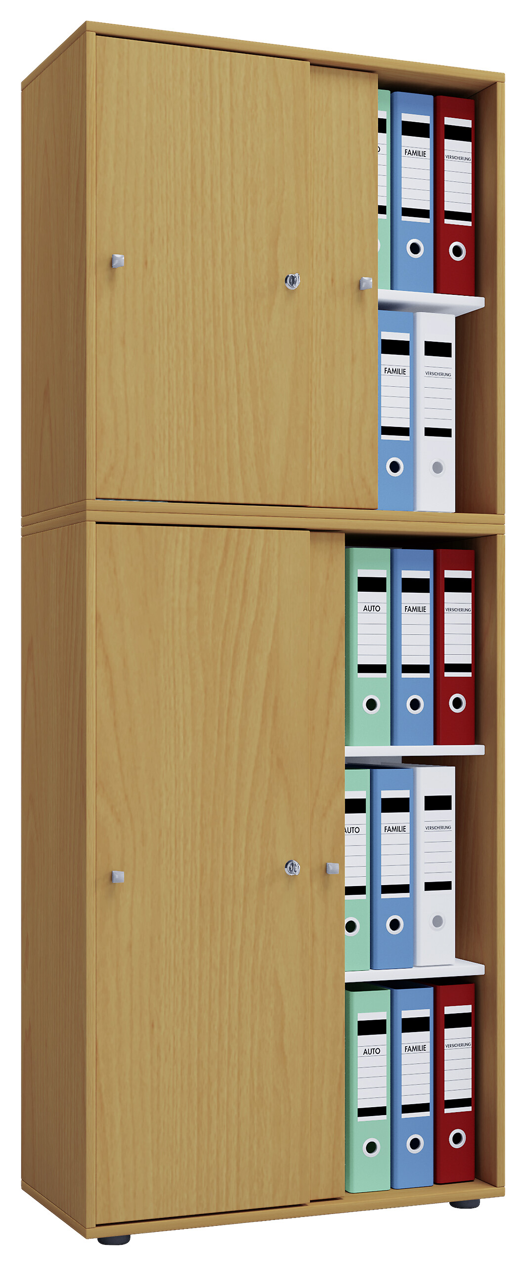 Büroschrank Lona XXL mit Schiebetüren buche Nachbildung weiß B/H/T: ca. 70x184x37 cm Büroschrank Lona XXL mit Schiebetüren buche Nachbildung weiß B/H/T: ca. 70x184x37 cm