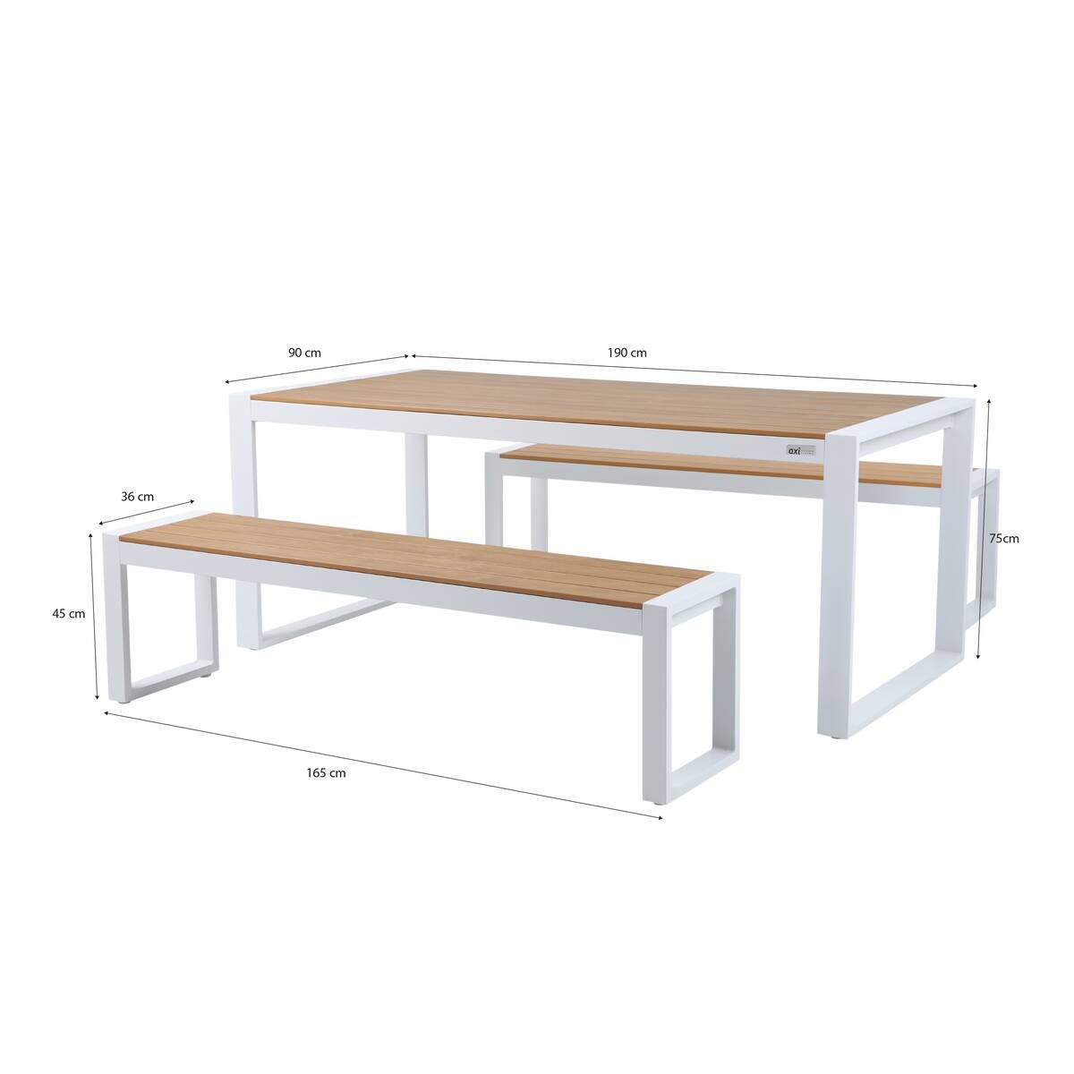 AXI Outdoor Living Gartenset Tony braun Kunststoff B/H/L: ca. 90x75x190 cm