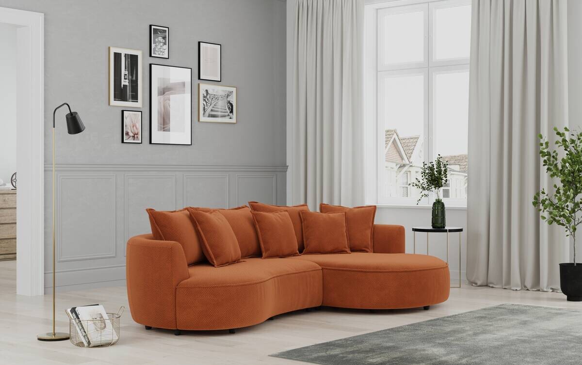 Ecksofa stone Microfaser B/H/T: ca. 287x66x168 cm