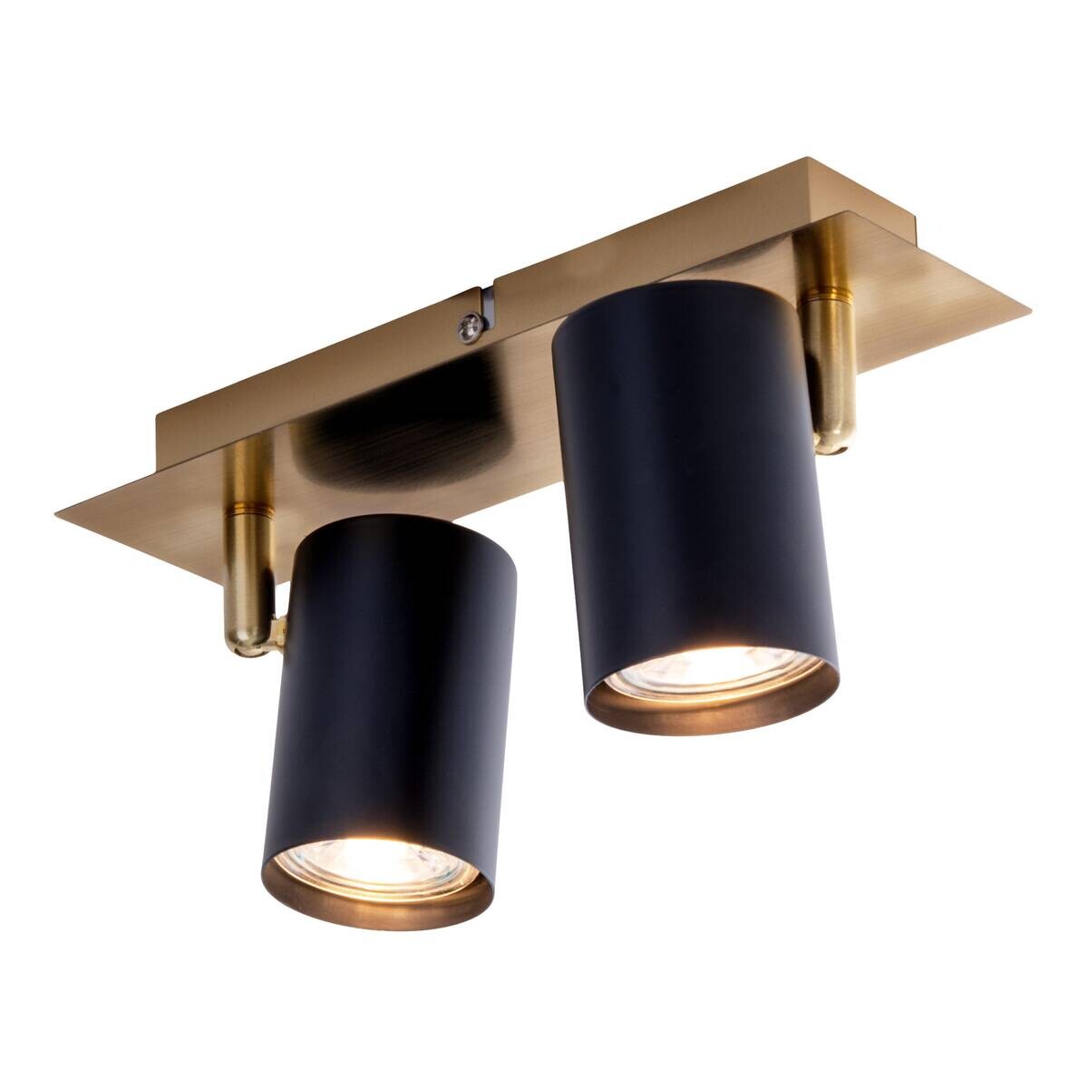 Näve Leuchten Deckenleuchte 1394822 gold schwarz Metall B/H/T: ca. 7x13,5x24 cm GU10 2 Brennstellen