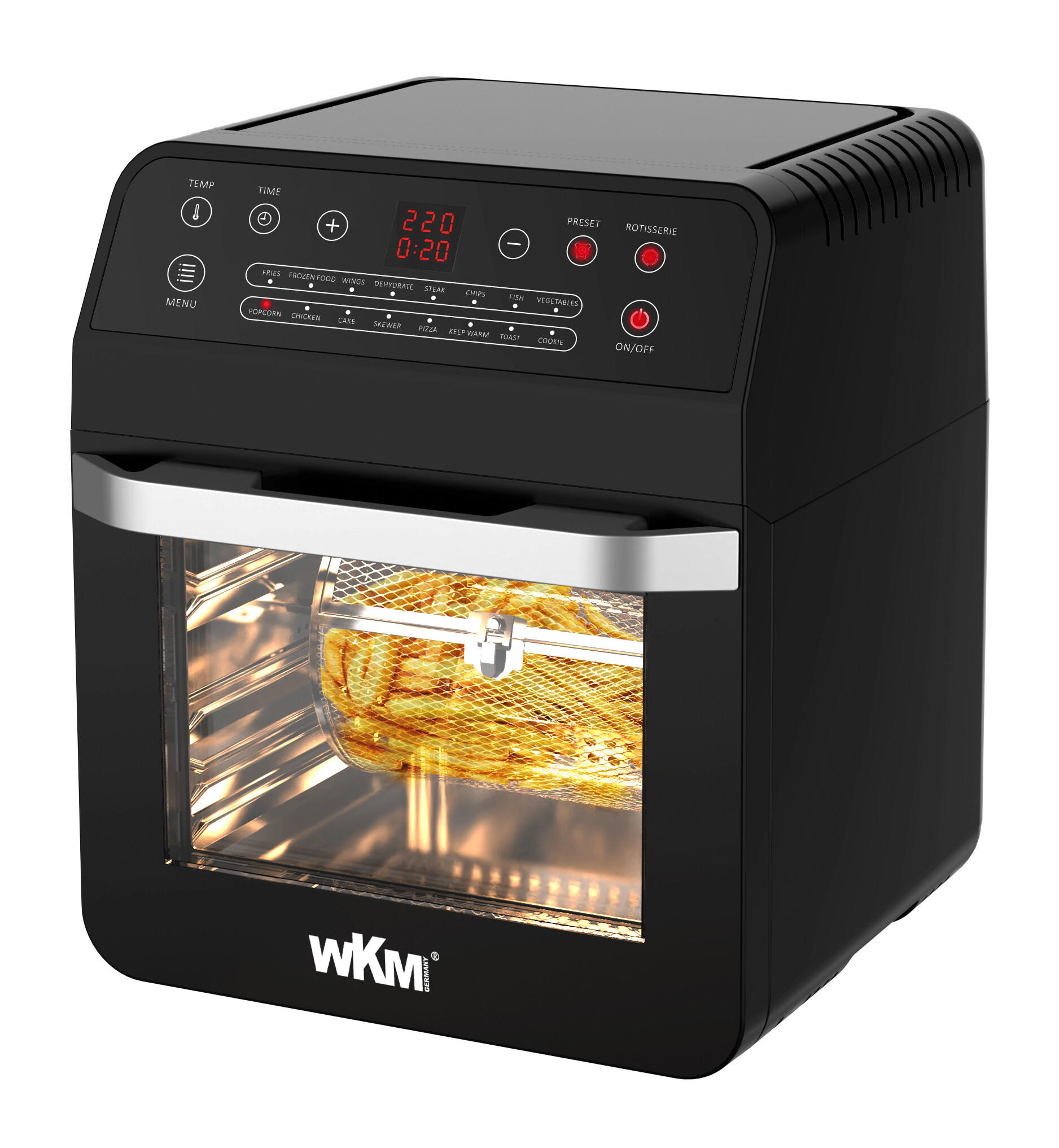WKM Heißluftfritteuse DAF-1601.12LB schwarz Edelstahl B/H/L: ca. 36x42x40,8 cm ca. 12 l