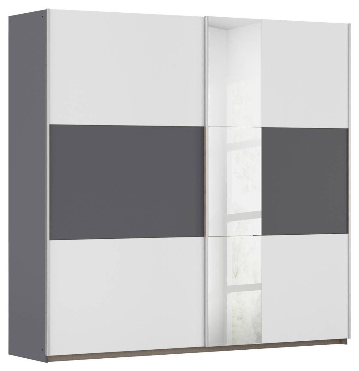 Kleiderschrank Oslo Alpinweiß grau B/H/T: ca. 218x210x59 cm