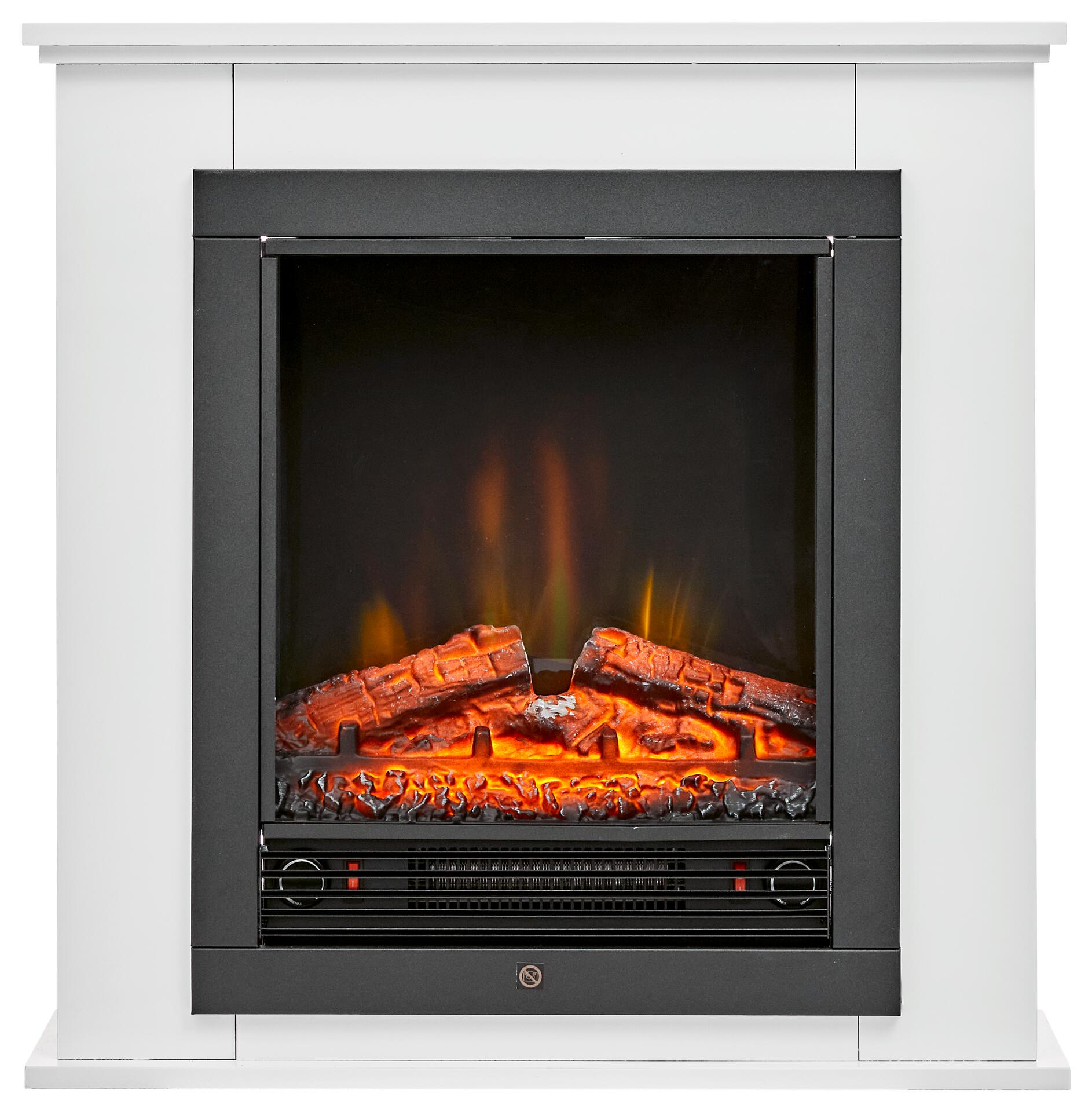 CLASSIC FIRE Elektrischer-Kamin 871125200410 weiß schwarz Glas Metall B/H/T: ca. 70x71x22 cm ca. 1800 W