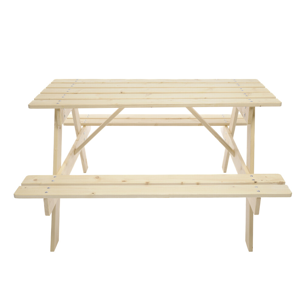 Timbela Kindersitzgarnitur M018 natur Holz B/H/L: ca. 90x50x90 cm