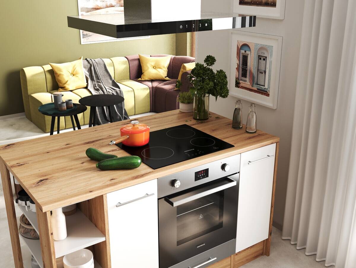 Respekta Inselküche Hilde weiß matt B/H/T: ca. 280x205x172 cm