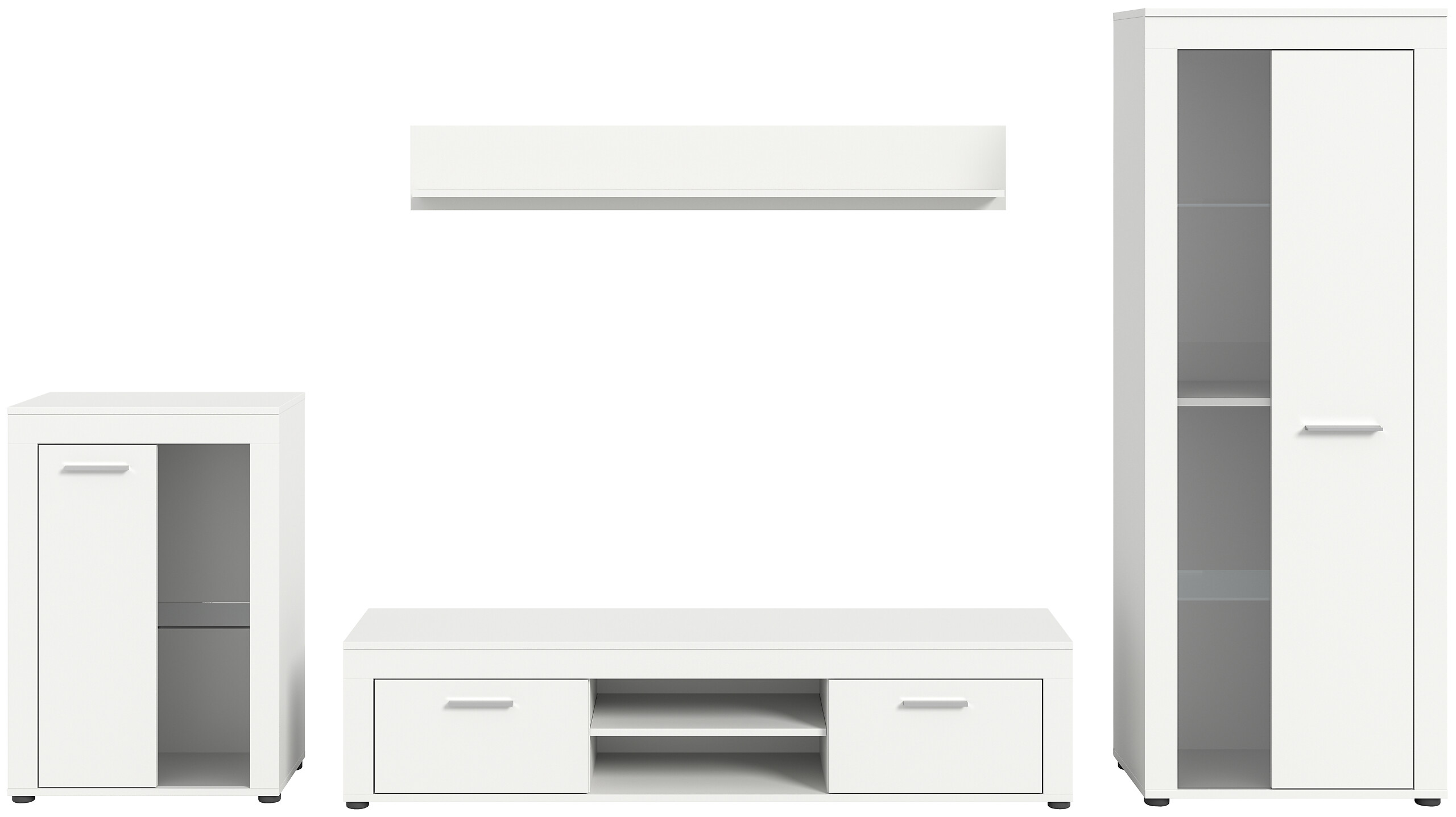 Wohnwand Jam weiß B/H/T: ca. 169x310x35 cm