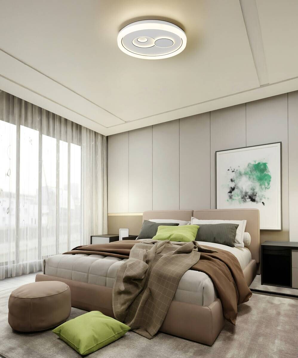 GLOBO LED-Deckenleuchte Ruiz Opal weiß Metall Kunststoff H/D: ca. 7x48 cm