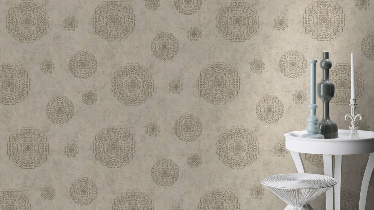 Rasch Vliestapete Ornament beige gold B/L: ca. 53x1005 cm