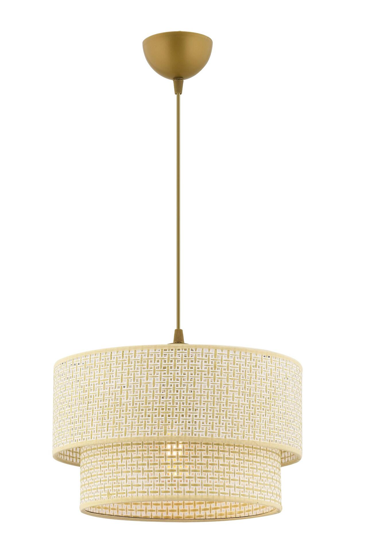 Opviq Pendelleuchte Echo creme Baumwolle B/H/T/L/D: ca. 30x65x30x30x30 cm E27 1 Brennstellen