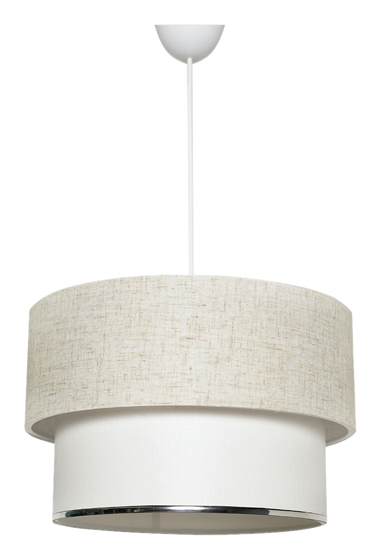 Opviq Pendelleuchte weiß creme Stoff B/H/T/L/D: ca. 30x65x30x30x30 cm E27 1 Brennstellen