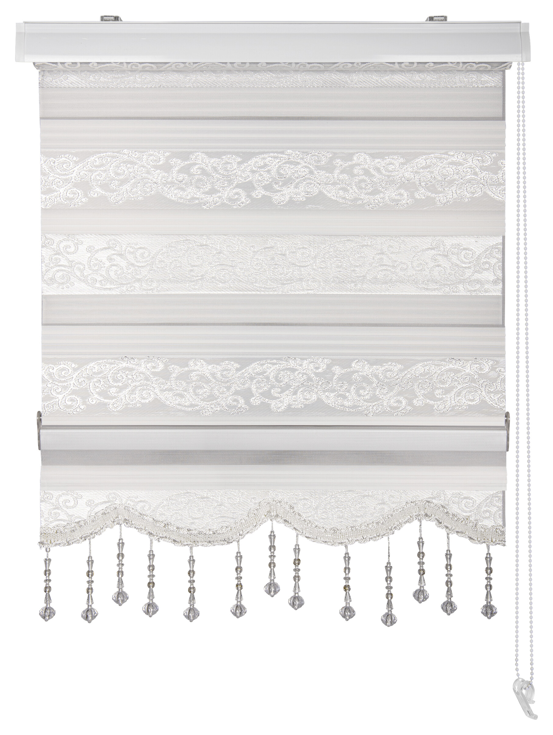Doppelrollo Djerba weiß B/L: ca. 100x160 cm