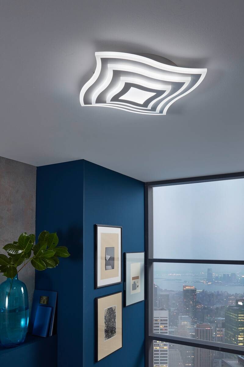 Fischer & Honsel LED-Deckenleuchte 20486 weiß Metall B/H/T: ca. 43x6x43 cm 1 Brennstellen