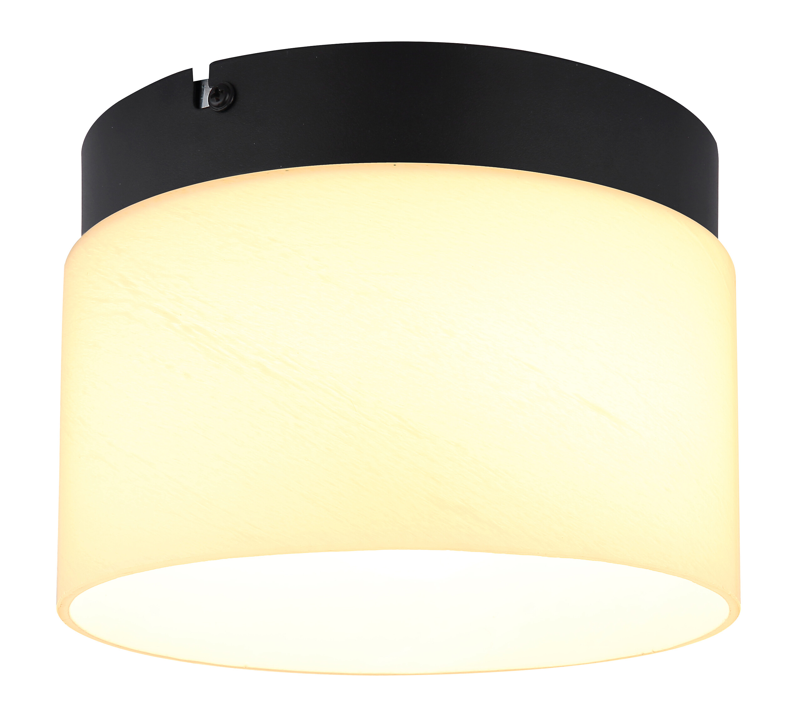 GLOBO Deckenleuchte mattschwarz Opal Metall Glas H/D: ca. 14x20 cm 1 Brennstellen