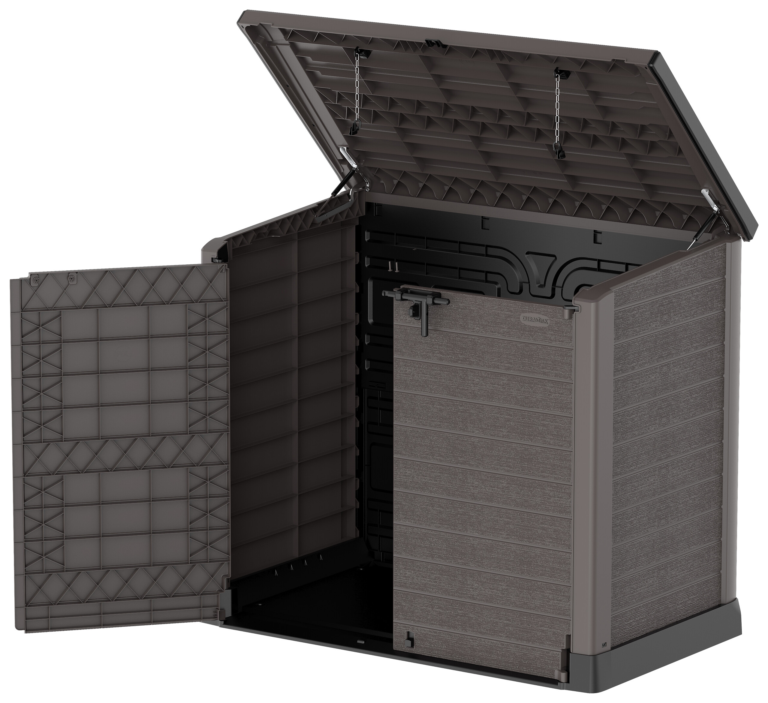 VCM Mülltonnenbox 2er StoreAway braun Kunststoff B/H/L: ca. 145x125x83 cm