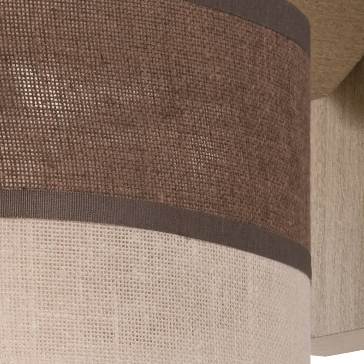 Lamkur Wandleuchte ANDREA 27395 natur Stoff Stahl Holz H/L: ca. 23x23 cm E27 1 Brennstellen