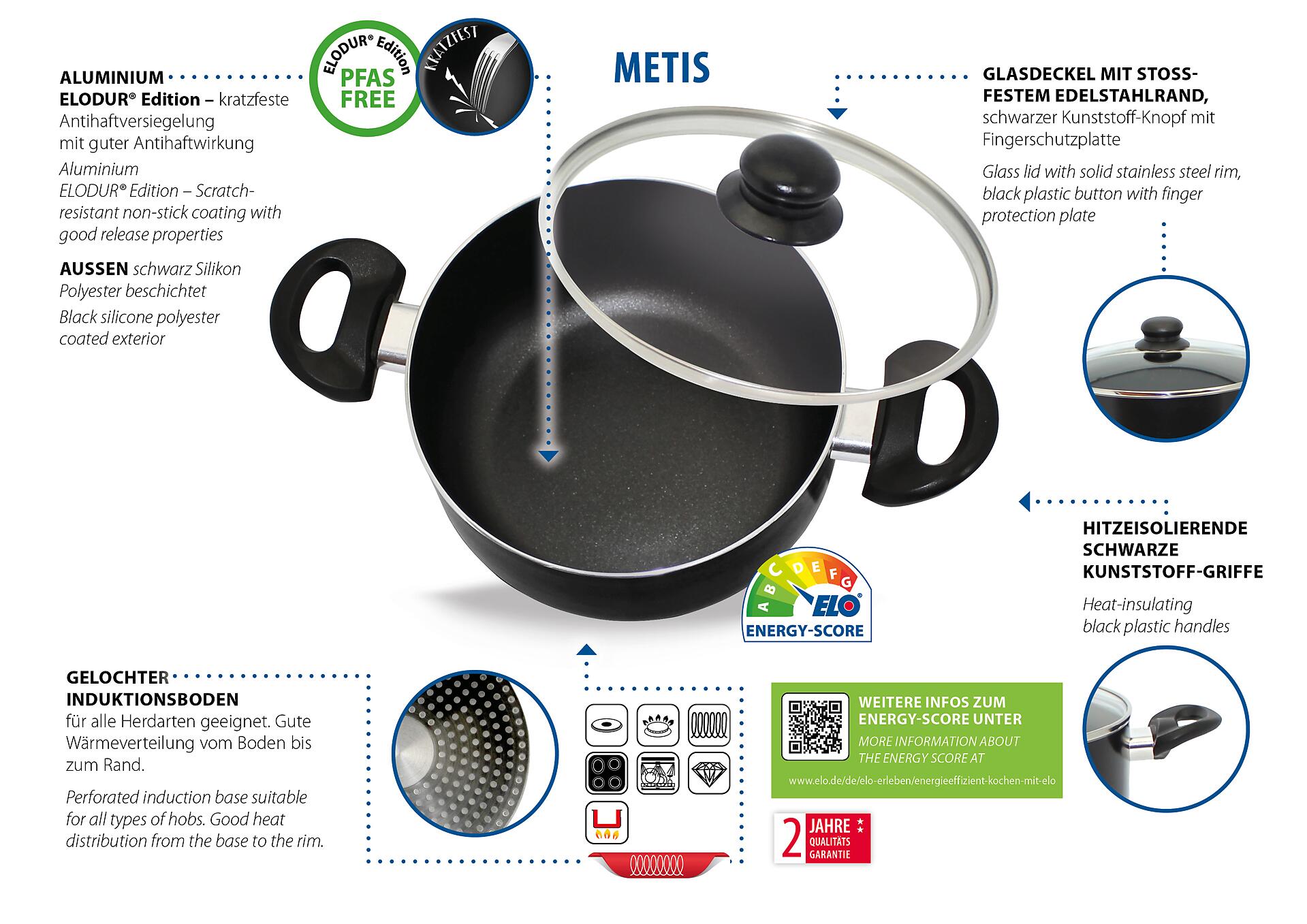 ELO Basic Topf schwarz Aluminium