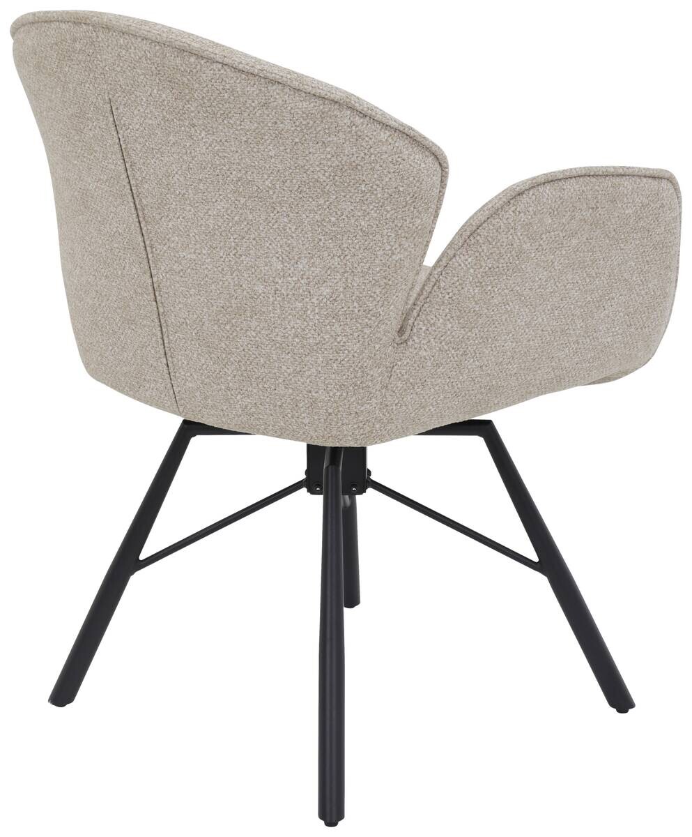 Sessel Bristol, 2er-Set beige Metall Microfaser B/H/T: ca. 62x83x66 cm