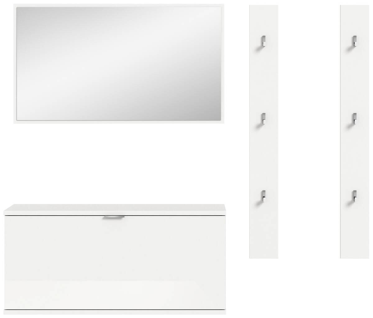 Garderobe PROJEKT X weiß weiß Hochglanz B/H/T: ca. 130x191x37 cm