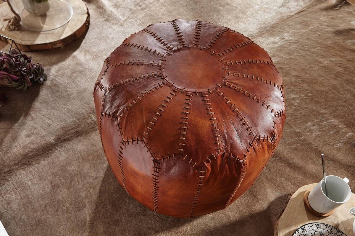 Wohnling Sitzhocker braun Leder B/H/T: ca. 52x42x52 cm