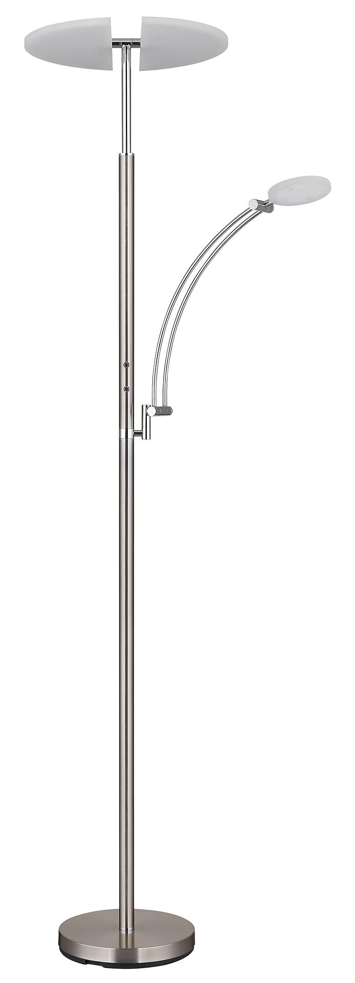 GLOBO LED-Deckenfluter nickel matt Chrom Kunststoff Metall B/H/T: ca. 80x183x40,5 cm 1 Brennstellen