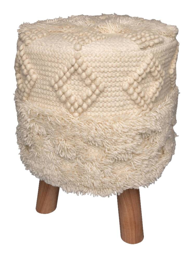 360 Living Hocker Bohist 100 natur Baumwolle Holz H/D: ca. 50x38 cm