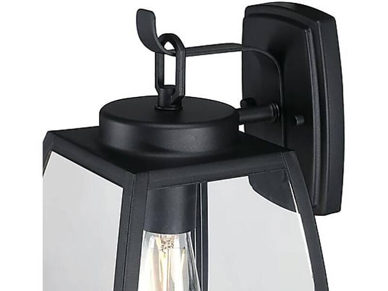 Westinghouse Außenwandleuchte Niko mattschwarz Metall Glas B/H/L: ca. 20x35x23 cm E27 1 Brennstellen