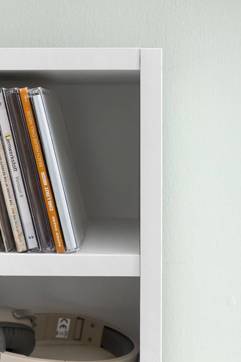 Regal weiß B/H/T: ca. 21x91x25,5 cm