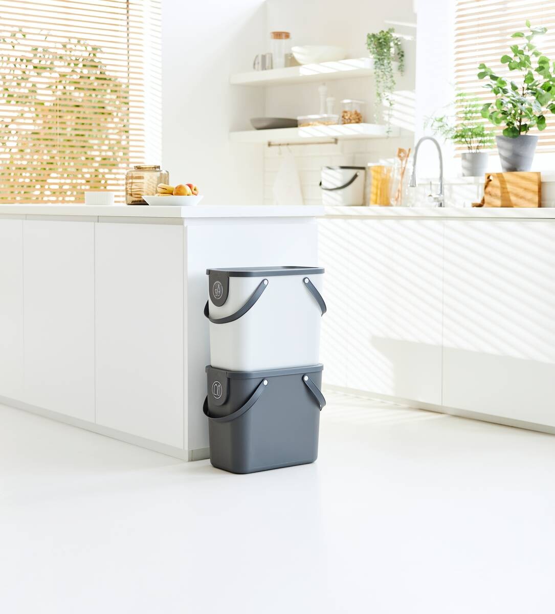 Rotho Abfalleimer weiß B/H/L: ca. 23,5x34x40 cm