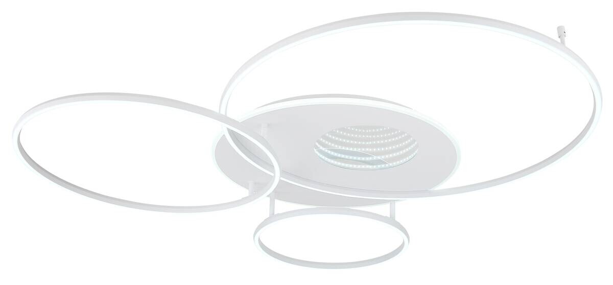 GLOBO Deckenleuchte Invertina Opal weiß Kunststoff Aluminium Metall B/H/L: ca. 105,3x13x126,4 cm 1 Brennstellen