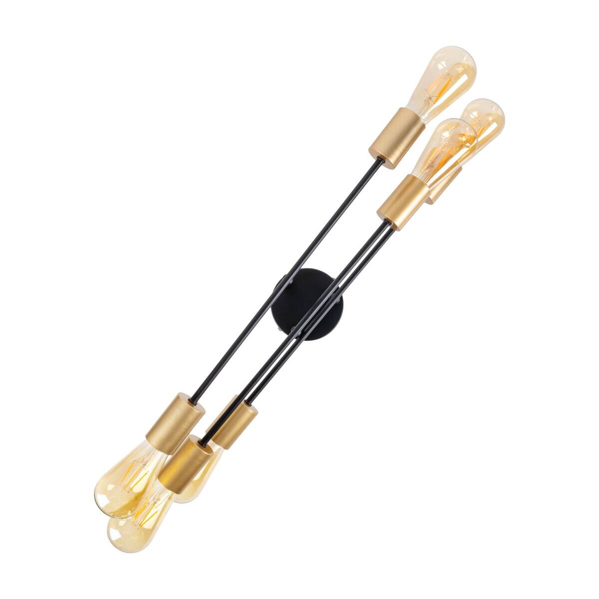 Näve Leuchten Deckenleuchte 1365722 schwarz Metall B/H/T: ca. 54,5x17,5x54,5 cm E27 6 Brennstellen